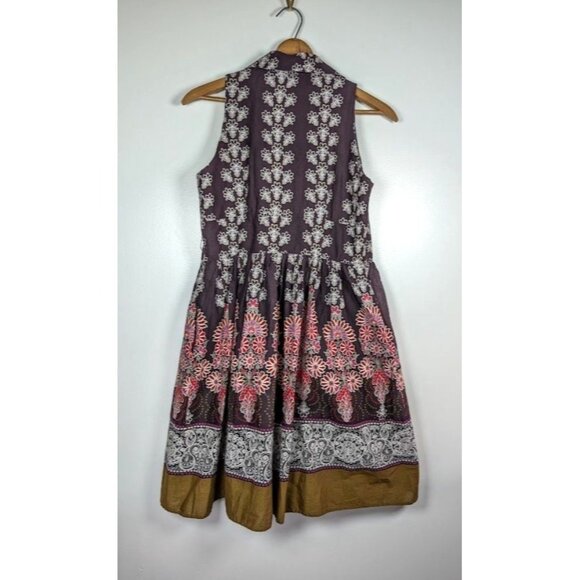 Coldwater Creek Dress Size 14 PETITE Boho Fairy Moroccan Floral Knee Flowy Hippy - Picture 2 of 5